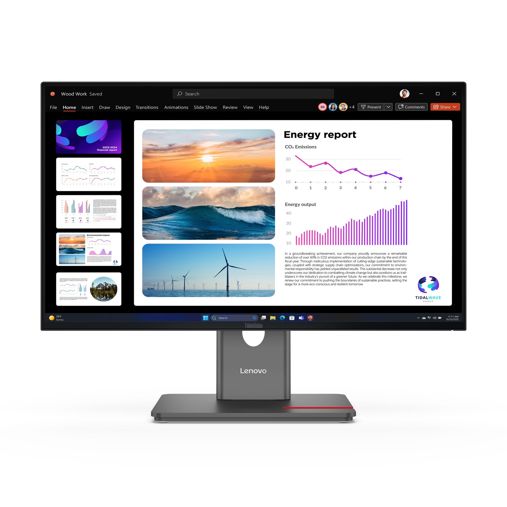 Lenovo Thinkvision P24q-40 Monitor Led 24" (23.8" Visible) 2560 X 1440 Qhd @ 120 Hz Ips 300 Cd/M² 1500:1 Hdr10 4 Ms Hdmi Displayport Negro Azabache
