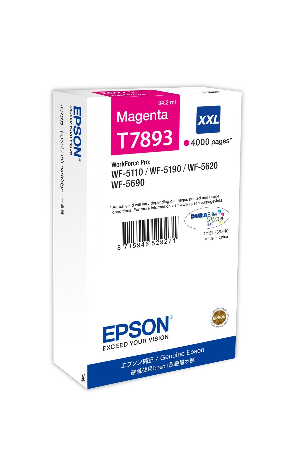 EAN 8715946529271 - Epson T7893 cartucho de tinta 1 pieza(s) Original Extra (Súper) alto rendimiento imagen 1