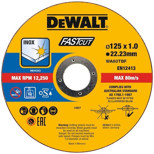 Tarcza Metal 125x1,0mm Inox /100szt  Dt2054 .Dewalt