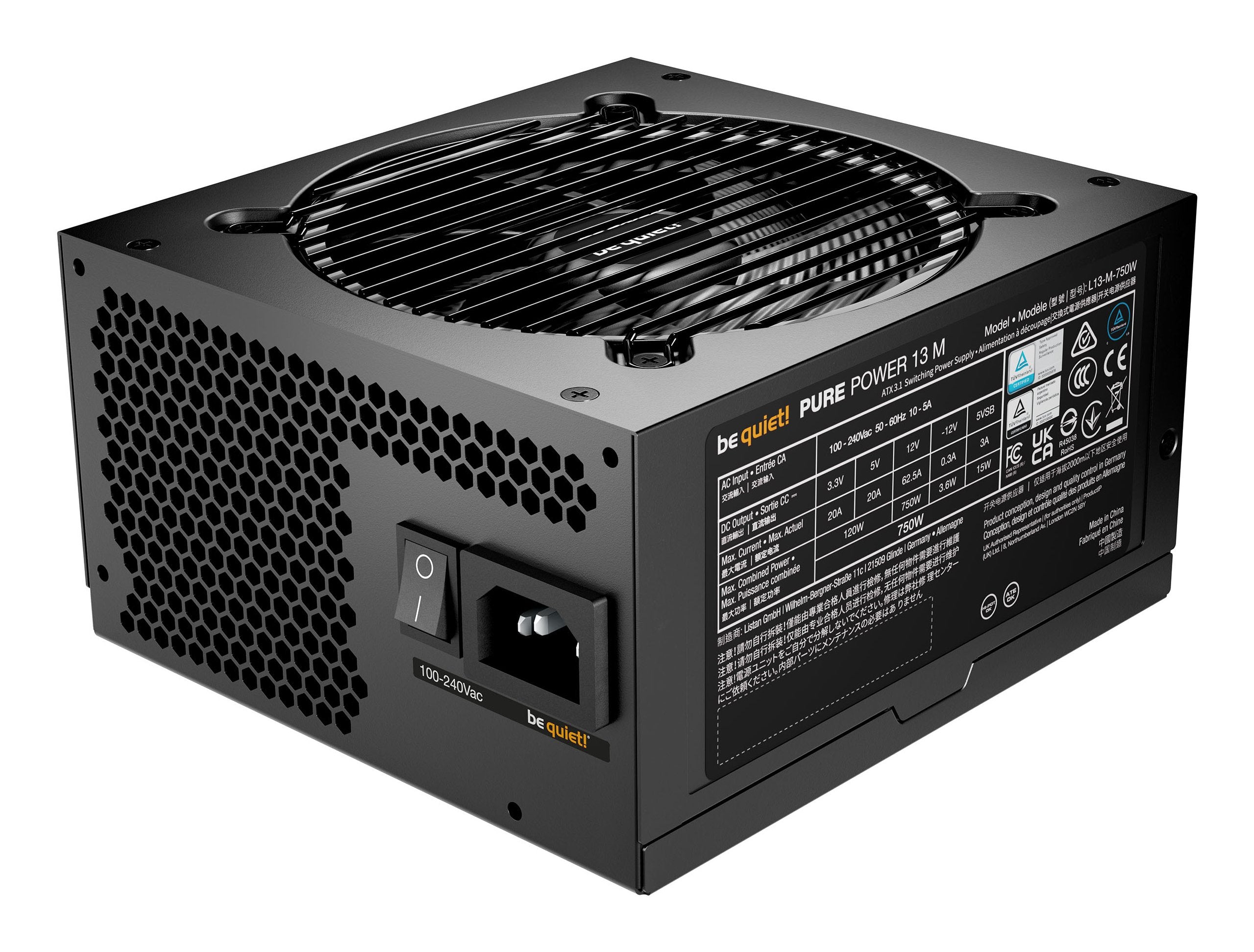 EAN 4260052192184 - be quiet! Pure Power 13 M | 750W unidad de fuente de alimentación 20+4 pin ATX ATX Negro imagen 3