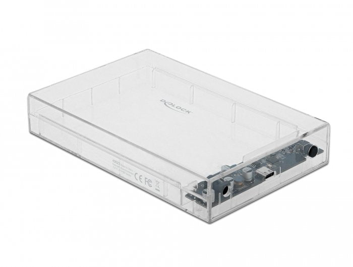 Caja Delock 42623  Para Disco Duro Externo Carcasa De Disco Duro/Ssd Transparente 2.5/3.5", Caja De Unidades Transparente, Carcasa De Disco Duro/Ssd, 2.5/3.5", Serial Ata Iii, Hot-Swap, Conexión Usb, Transparente