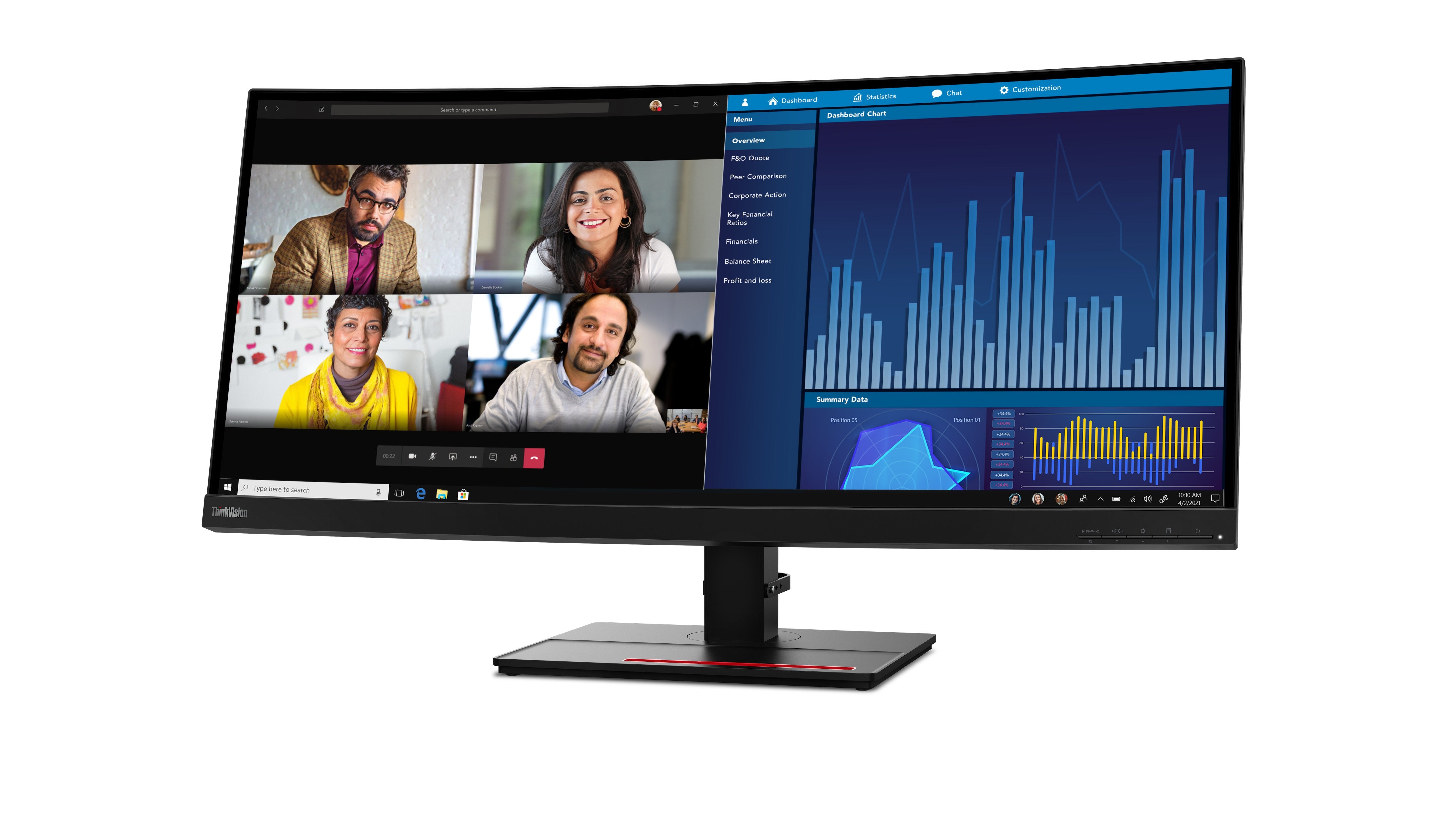 EAN 0197532306622 - Lenovo ThinkVision P34w-20 pantalla para PC 86,7 cm (34.1") 3440 x 1440 Pixeles Wide Quad HD LED Negro imagen 8