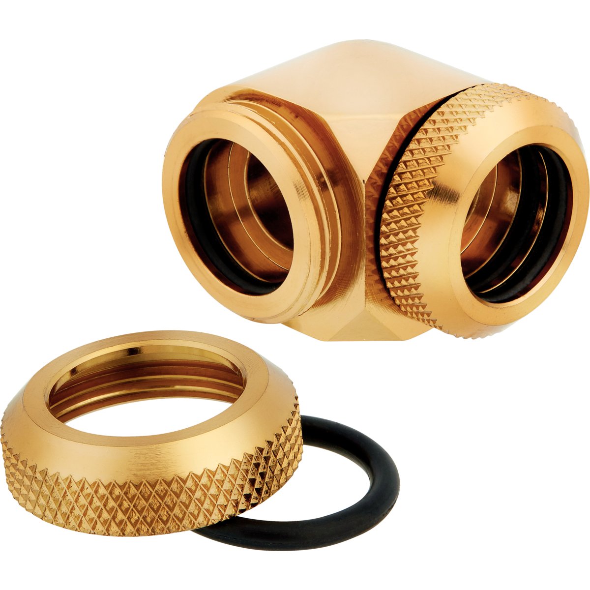 Corsair Racro 14 Mm De 90° Hydro X Series Xf Rígido Pack De 2 Unidades Dorado
