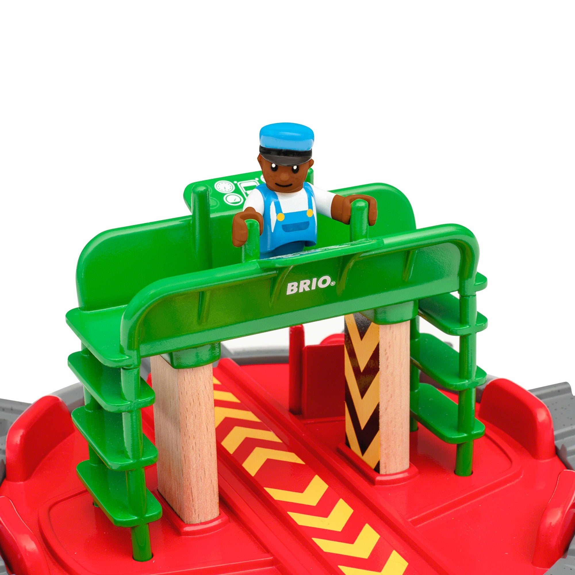 Brio Locomotora De La Placa Giratoria Con El Puente De Mando, Tren