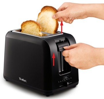 Tostadora Tefal Tt1a18 2 Rebanada (S) 800 W Negro, Acero Inoxidable