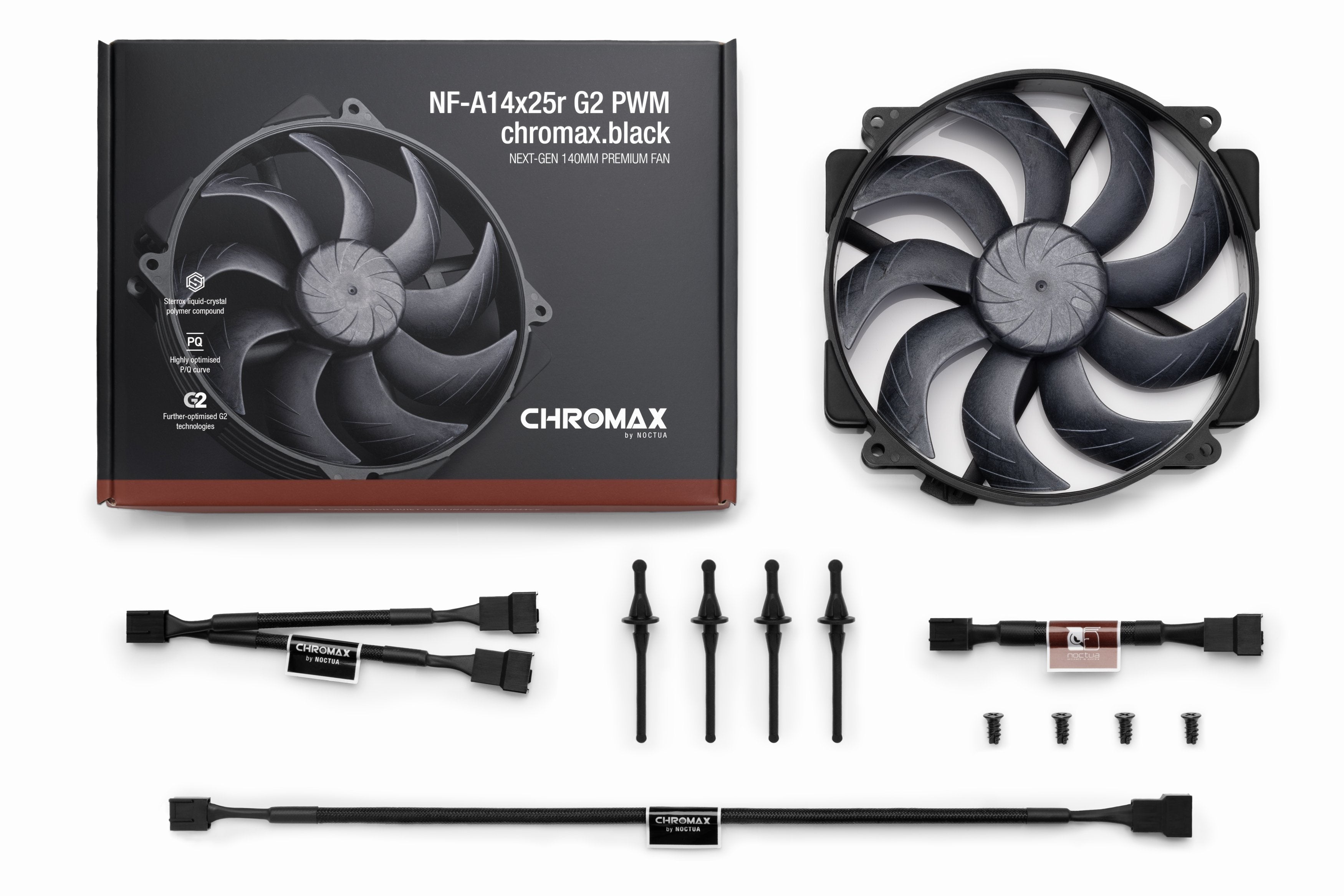 EAN 9010018100747 - Noctua NF-A14X25R G2 PWM CH.BK Carcasa del ordenador Ventilador 14 cm Negro 1 pieza(s) imagen 8