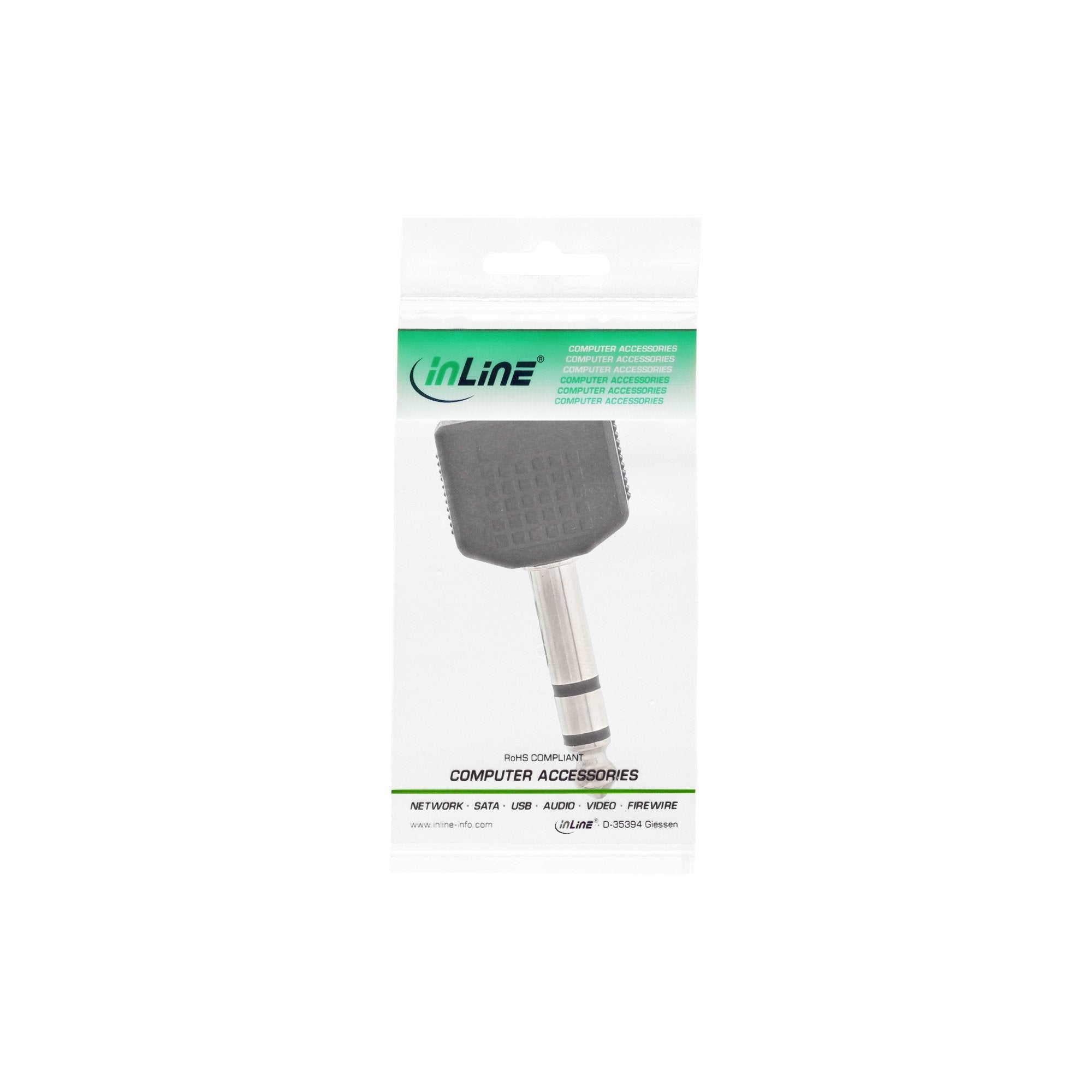 Adaptador De Audio Inline Conector De Audio Estéreo De 6,3 Mm Macho A 2x Hembra Estéreo De 3,5 Mm