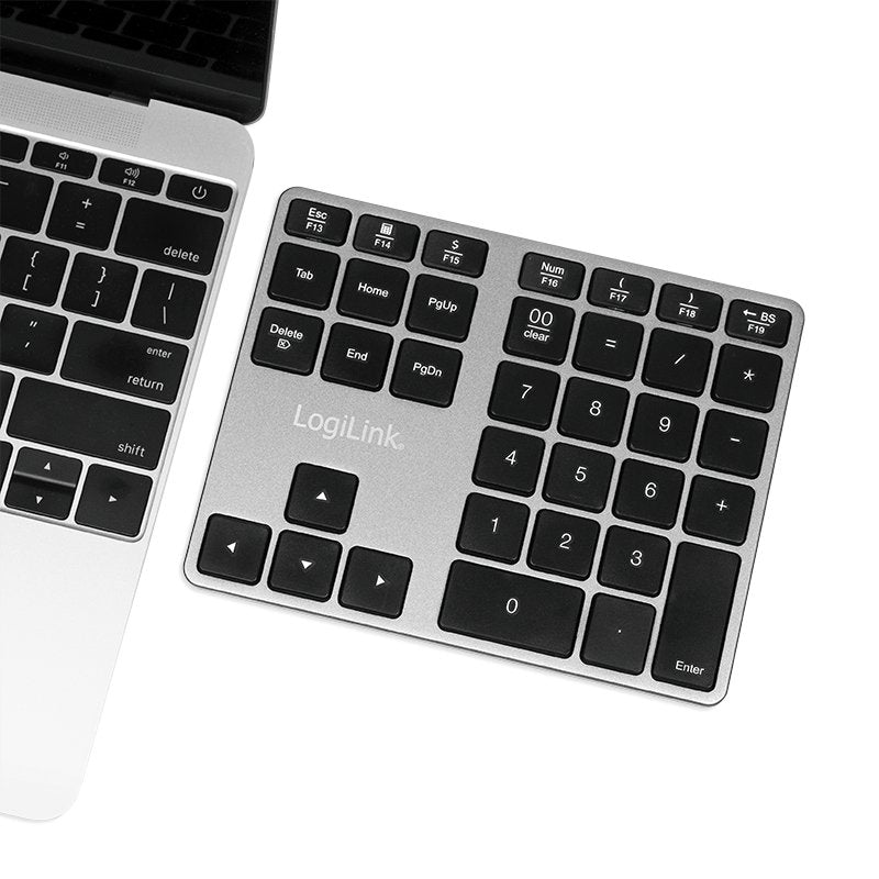 Logilink Id0187 Teclado Numérico Universal Bluetooth Aluminio, Negro