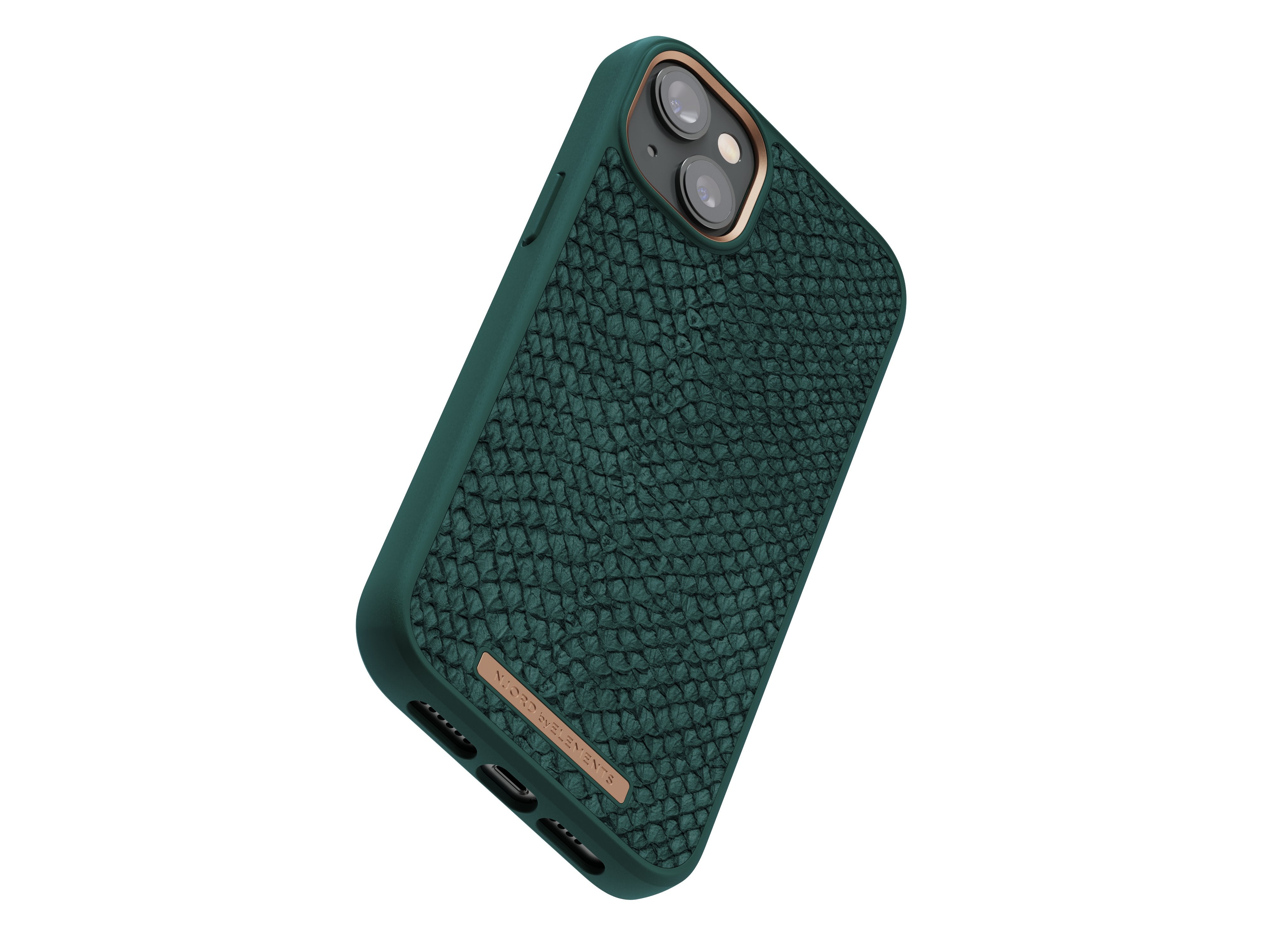 Funda Magsafe Iphone 12/13/14 Plus Piel De Salmon Verde Oscuro Njord