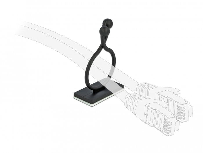 Delock Cabledriller Mit Klebesockel, Innen Ø 21,0 Mm, Schwarz 10 Stück