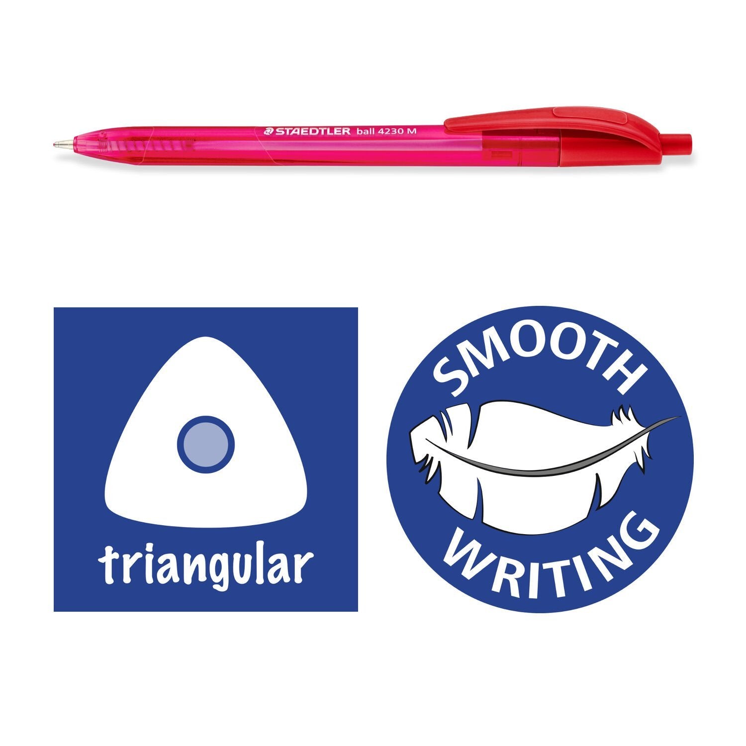 Staedtler Bolígrafo Retráctil Ball 4230 M 1,0mm Triangular Rojo 10u
