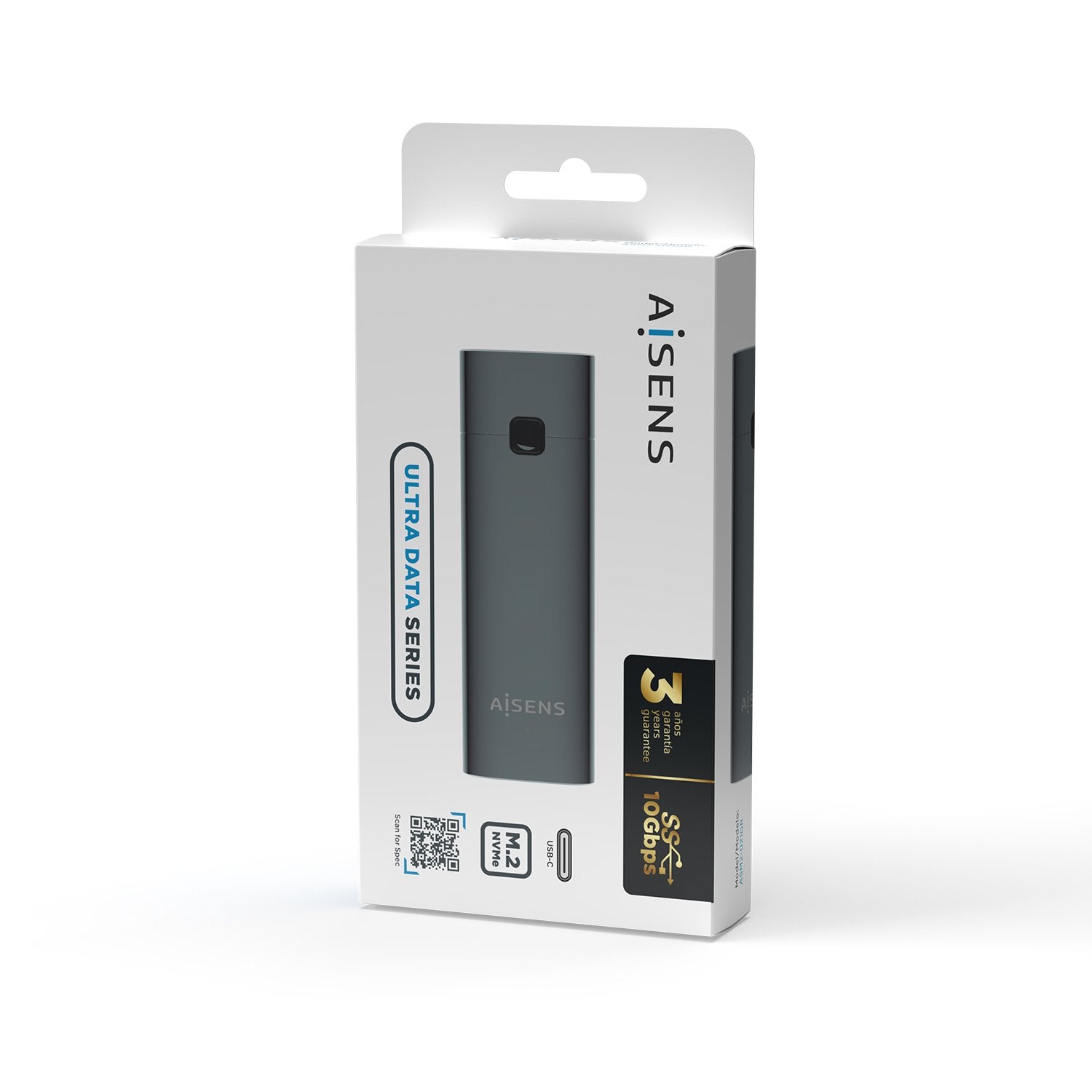 Aisens Caja Externa Para Disco Ssd M.2 Nvme Usb 3.1 Gen2 Sin Tornillos Asm2-021gr