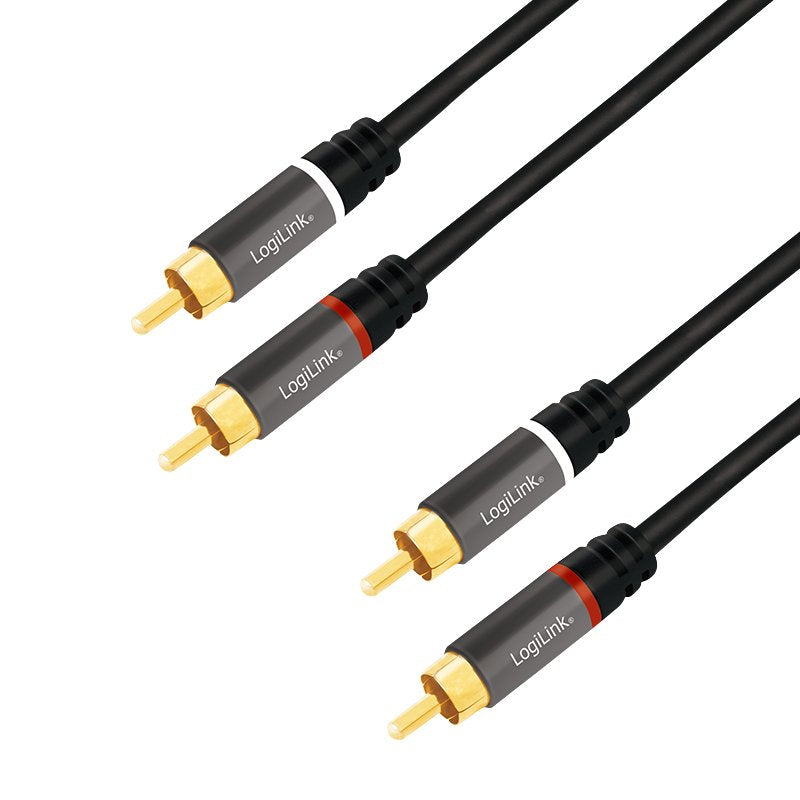 EAN 4052792052442 - LogiLink CA1207 cable de audio 5 m 2 x RCA Negro imagen 1