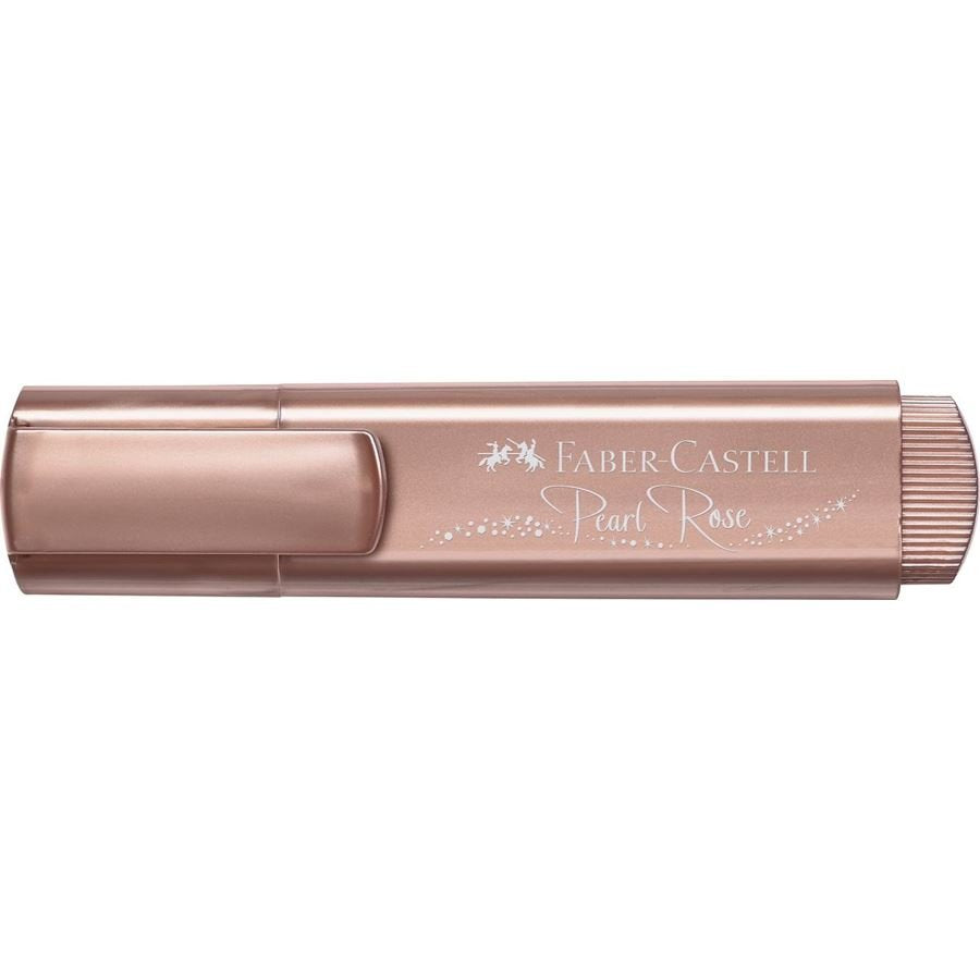Caja De Marcadores Fluorescentes Faber Castell Textliner 46 154626 10 Unidades Rosa Metálico