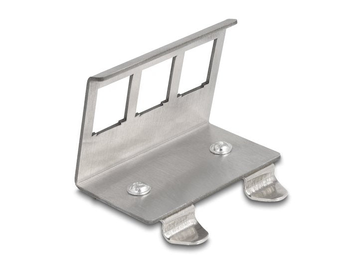 Delock 88139 Soporte Metálico Keystone De 3 Puertos Para Riel Din