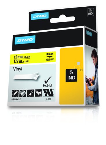 Dymo Rhino Cinta Id1-12 Negro/Amarillo Vinilo