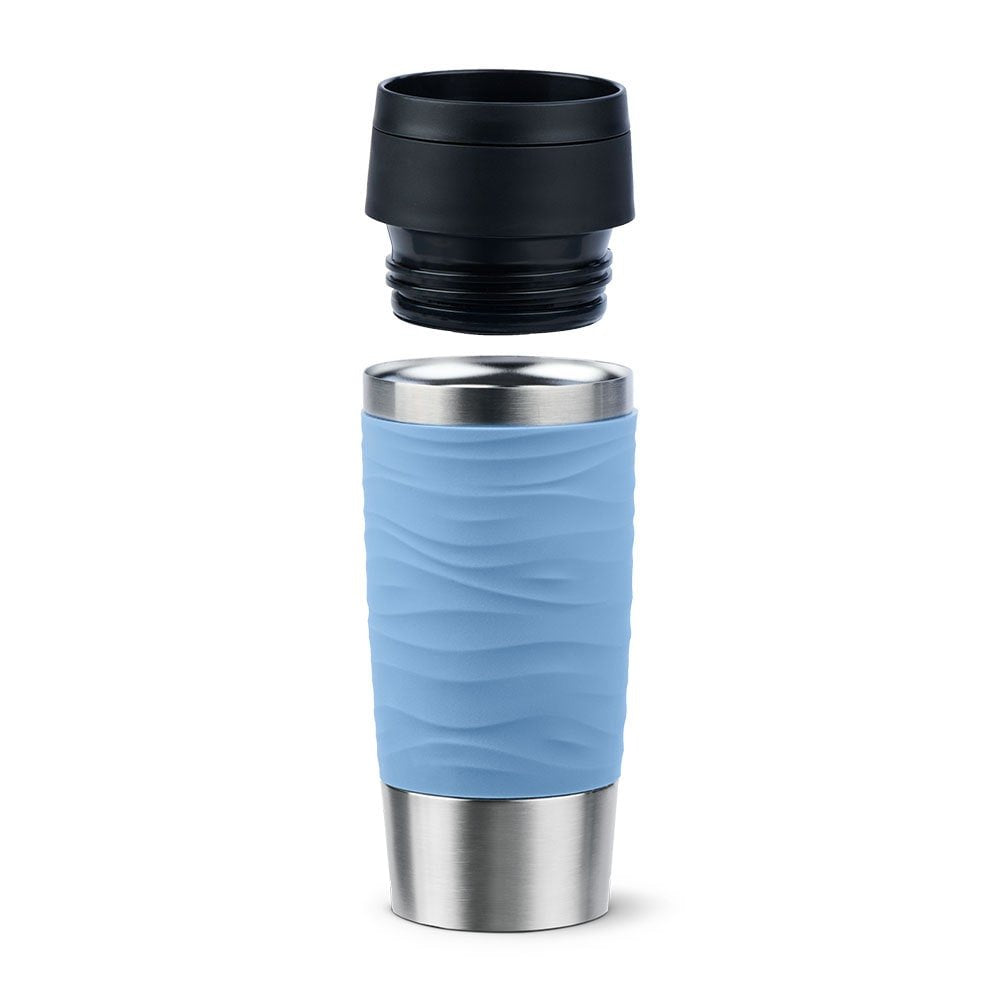 Taza Térmica Emsa Travel Mug  Waves Azul Claro/Acero Inoxidable, 0,36 Litros N2021300