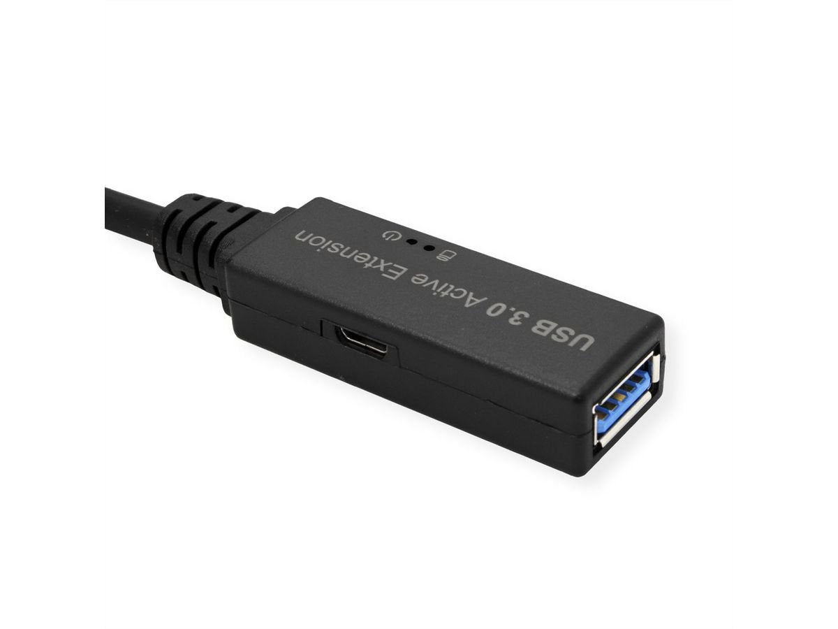 Roline Usb 3.2 Gen 1 Aktives Repeater Cable, Typ A - C, Schwarz, 5 M