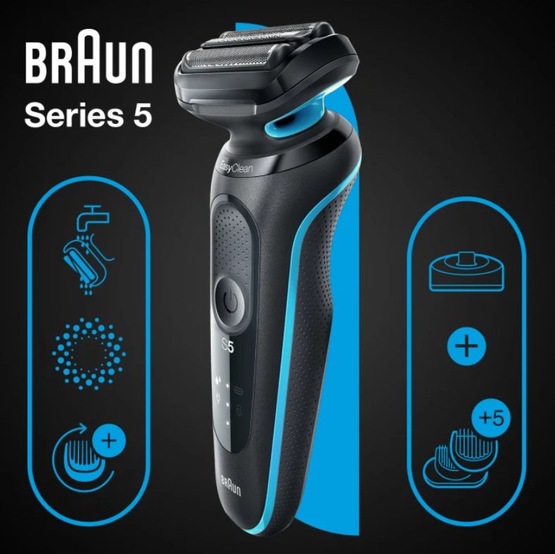 Braun Series 5 51-M4500cs Máquina De Afeitar  Negro, Azul