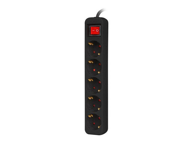 Regleta Lanberg 5 Tomas Schuko Con Protecion Negra 1.5m