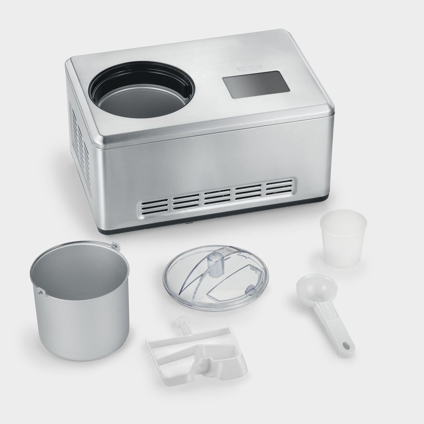 Severin Ez 7406 Máquina Para Helados Compresor De Helados 2 L 180 W Acero Inoxidable