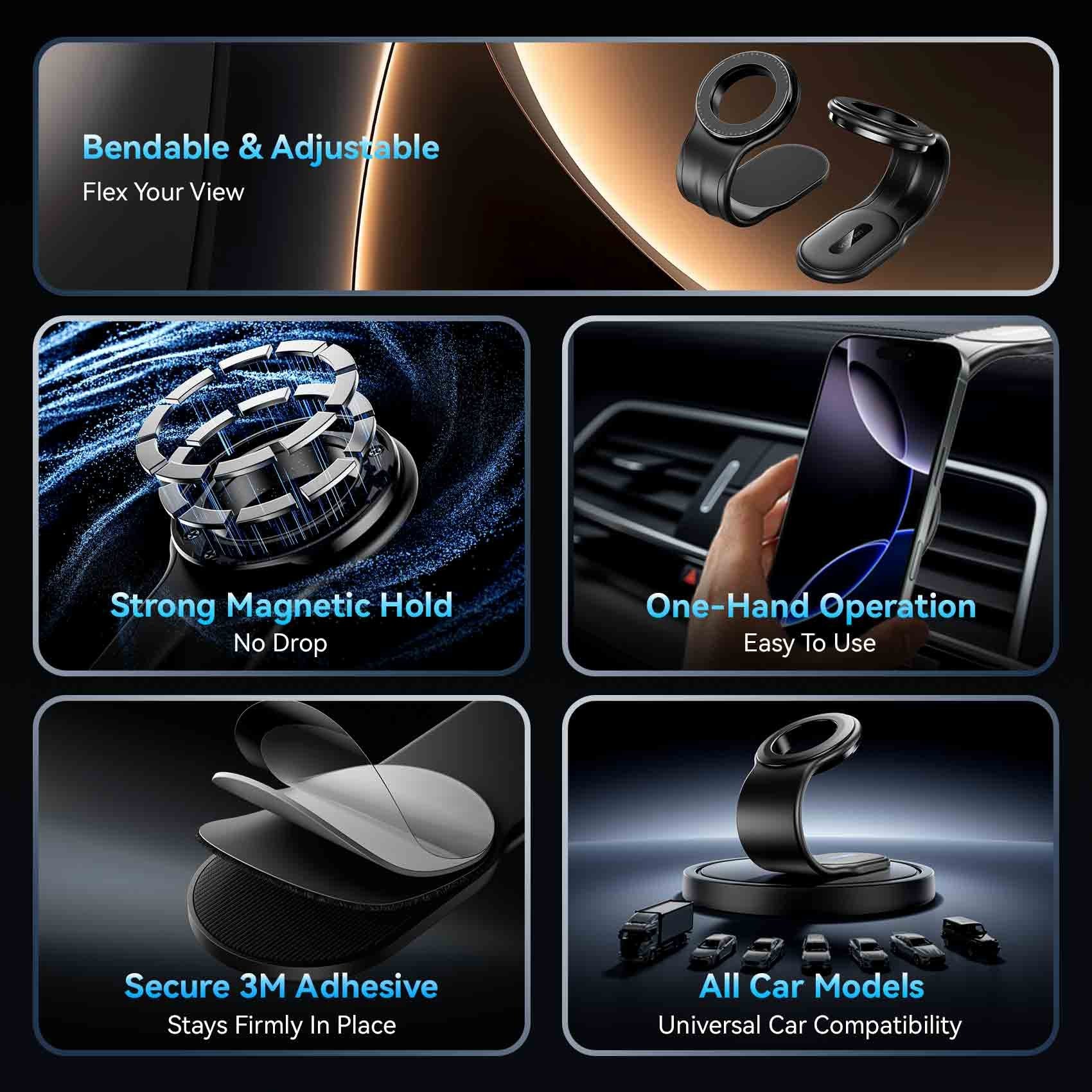 Soporte De Smartphone Para Coche Vention Ksib0 Negro