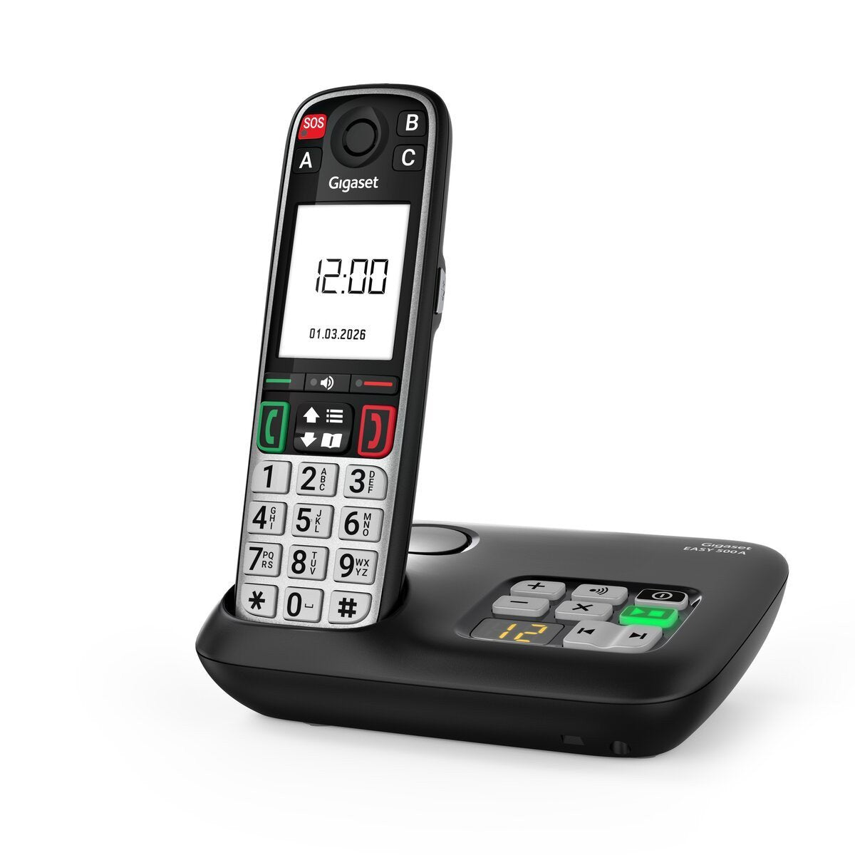 Gigaset Easy 500a Dect-Ladebasis Con 1x Handset (Sos/Ls Life Style)+Ab - Negro