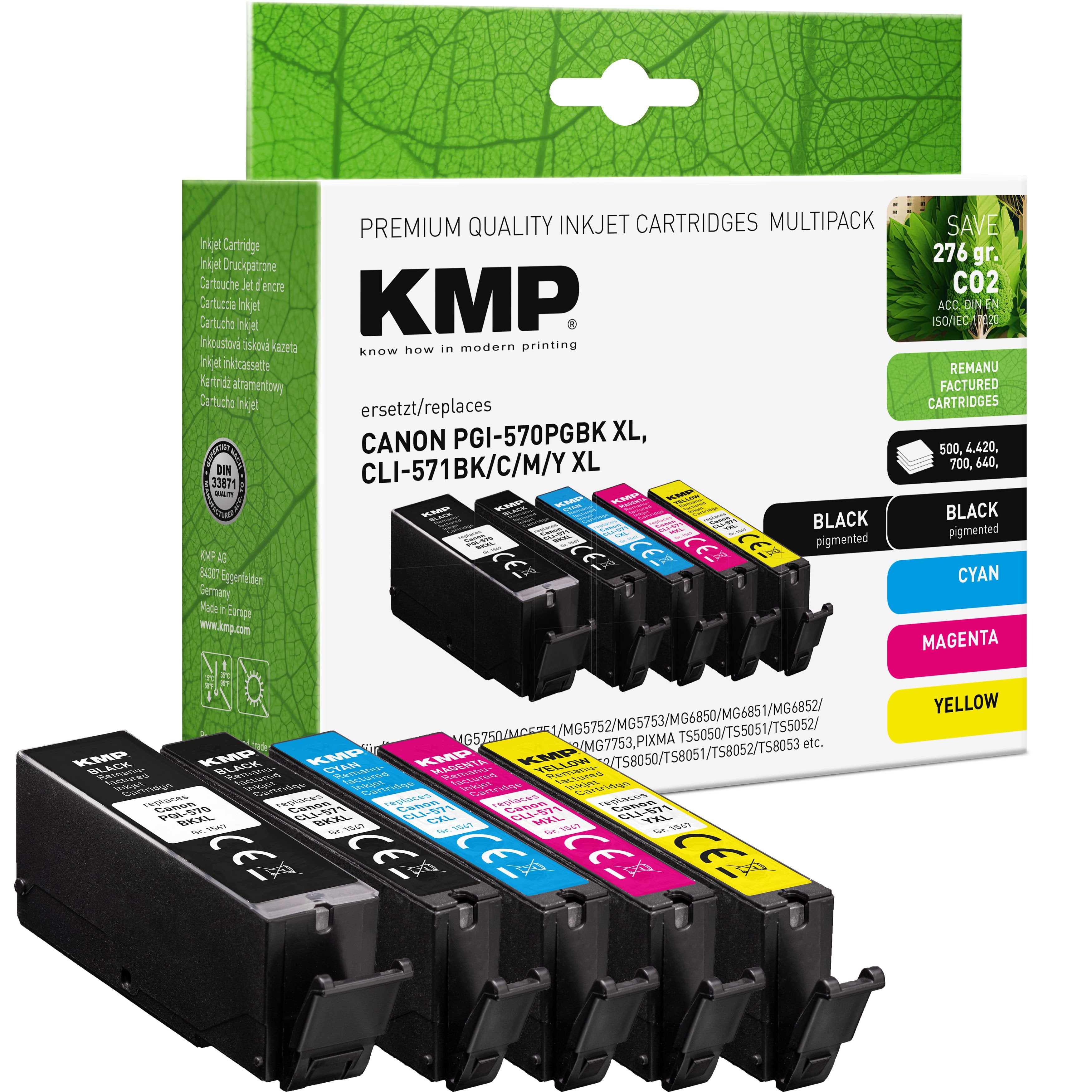 EAN 4011324001099 - KMP 1567,4005 cartucho de tinta 5 pieza(s) Compatible Negro, Cian, Magenta, Amarillo imagen 1