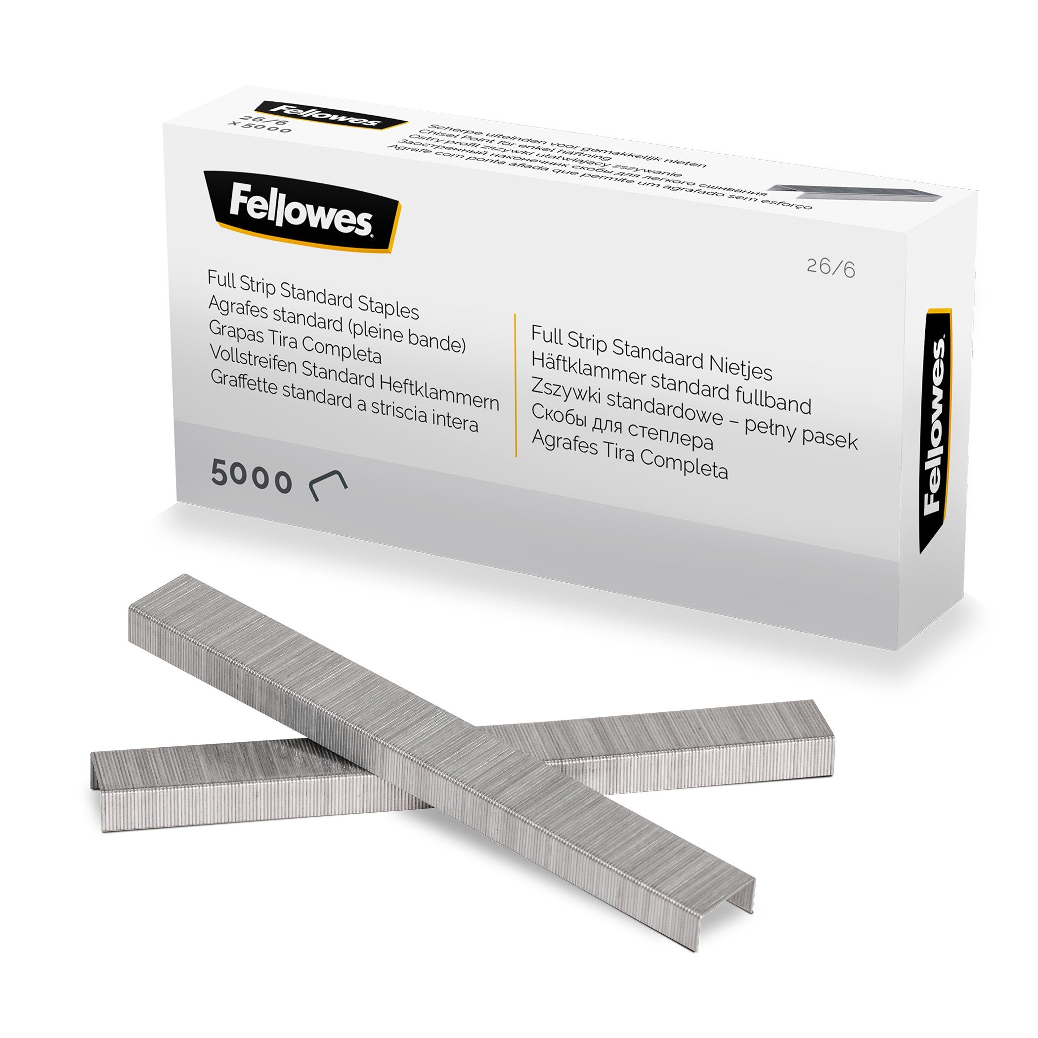 Fellowes Grapas De Carga Completa 26/6 - Capacidad De Grapado Aprox 25 Hojas - Caja De 5000 Grapas