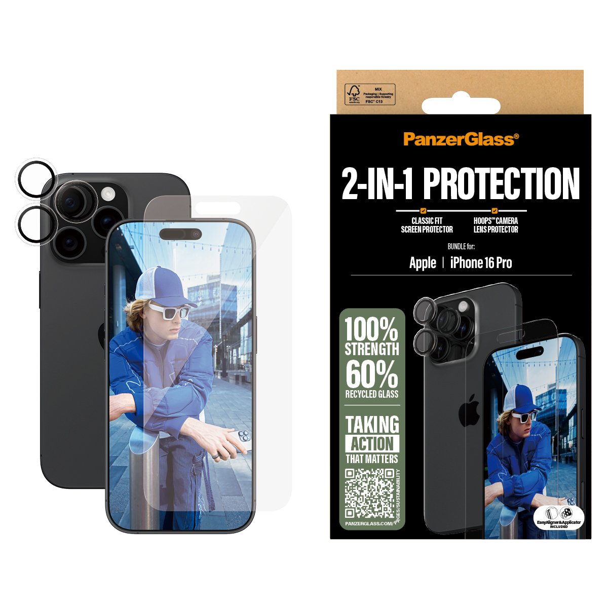 EAN 5715685011320 - PanzerGlass ® 2-in-1 Bundle iPhone 16 Pro Protector de pantalla Apple 1 pieza(s) imagen 2