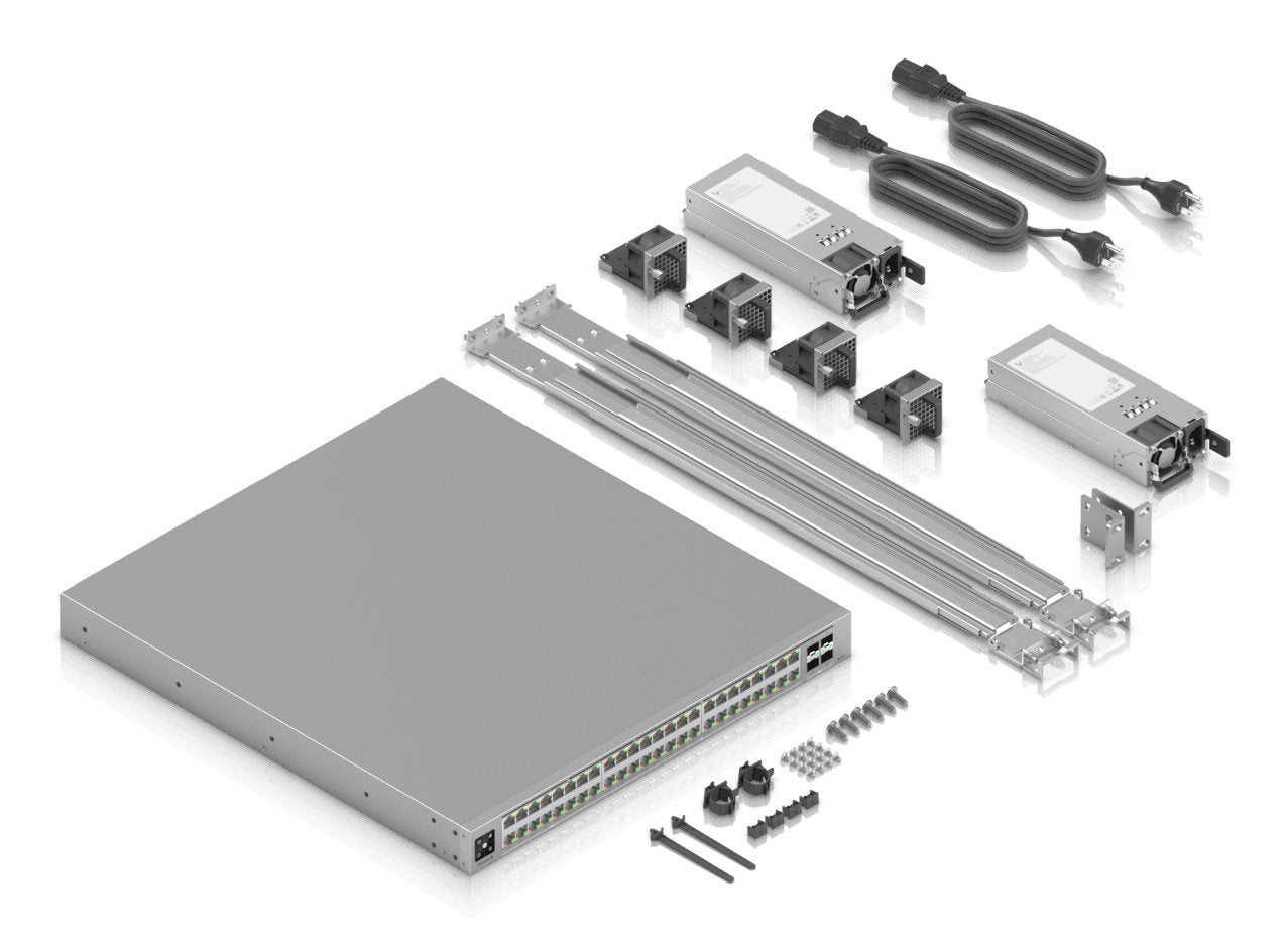 Ubiquiti Switch Unifi 16x2.5g Rj45 32x10g Rj45 4xsfp28 Managed Poe+++ 2150w 19" Rack-Mountable. 1.3" Touchscreen