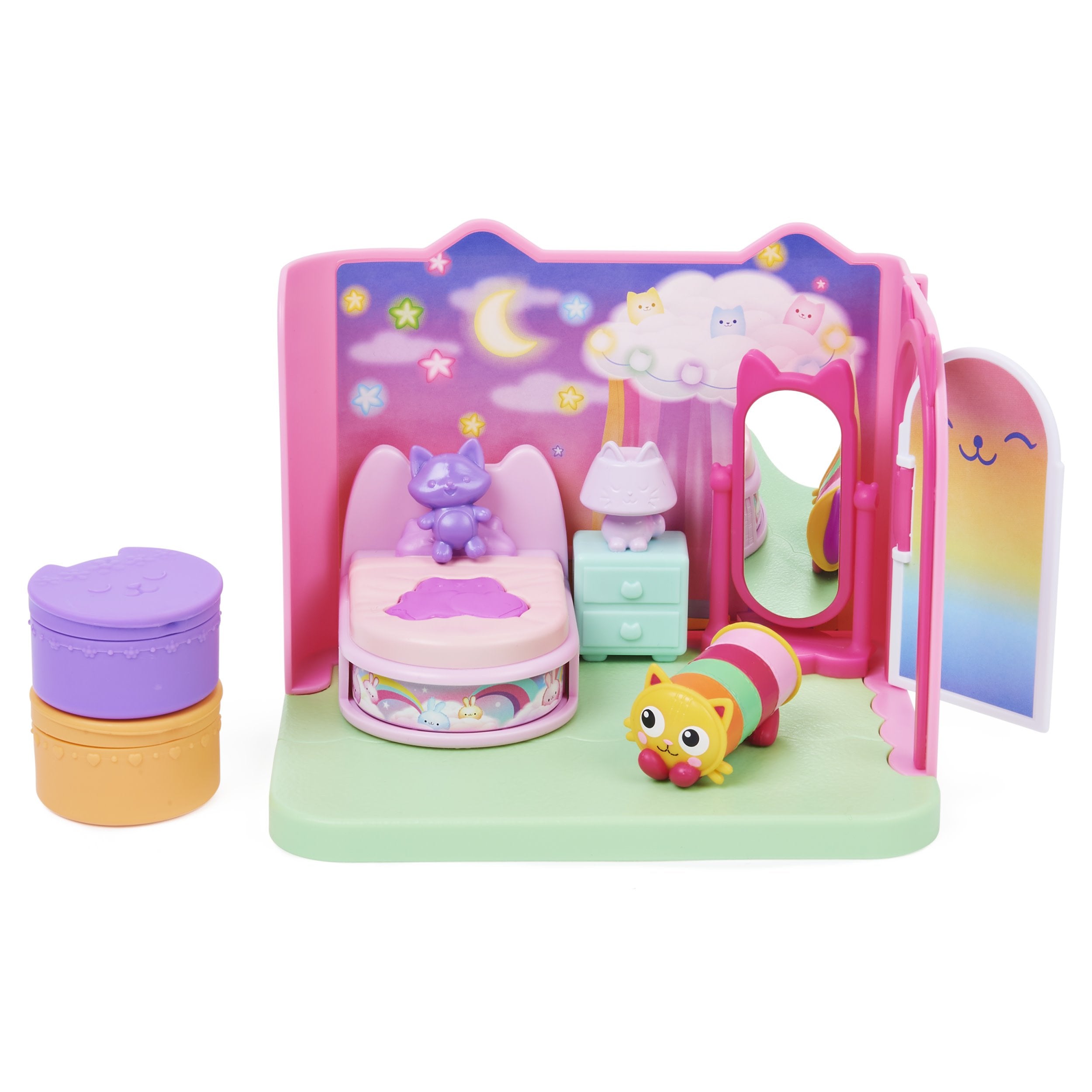 Spin Master Gabby'S Dollhouse Deluxe Room Figura De Juguete Para Dormitorio Con Gato De Peluche Almohada Figura De Gato 6062037