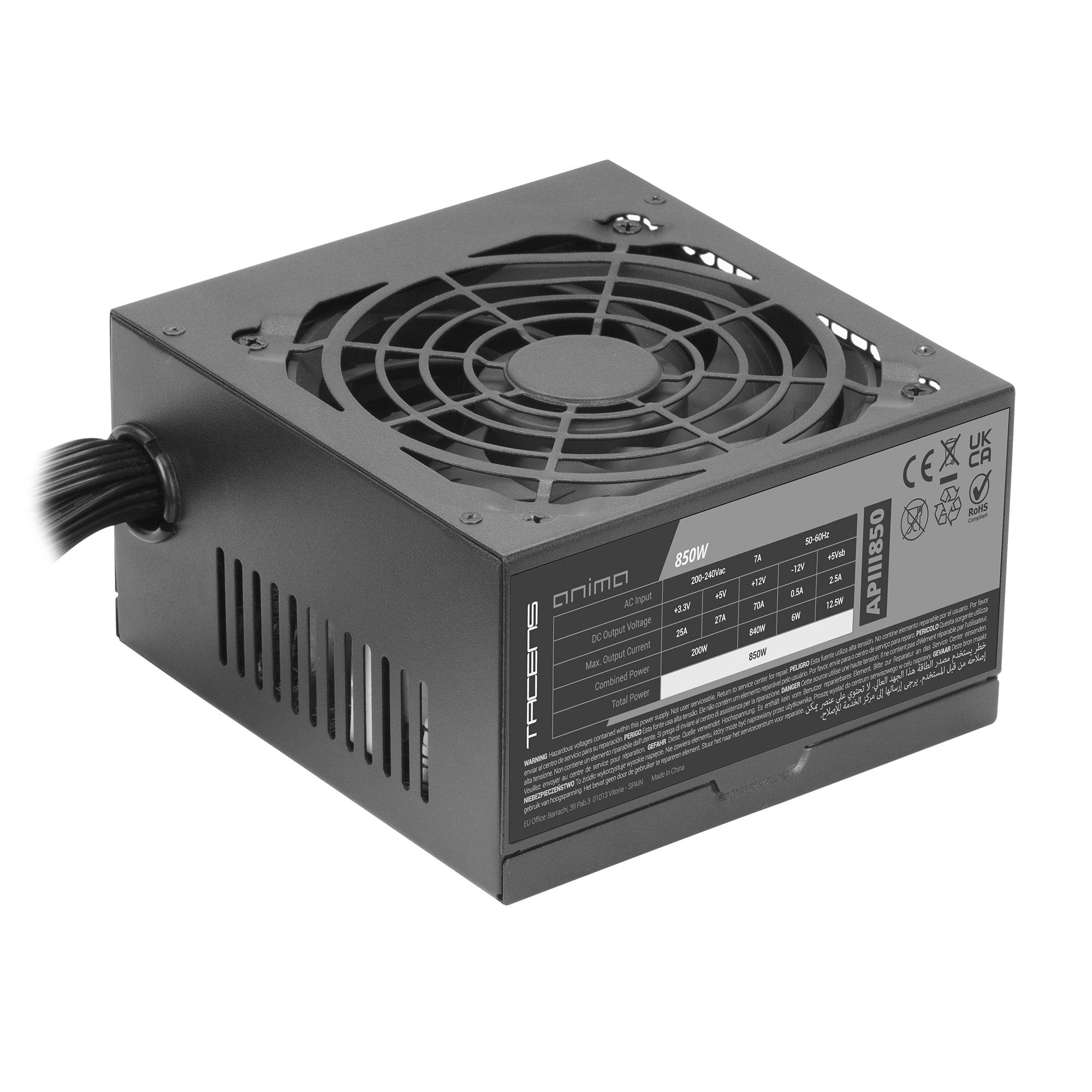 EAN 8435693107279 - Tacens Anima APIII850 unidad de fuente de alimentación 24-pin ATX imagen 3