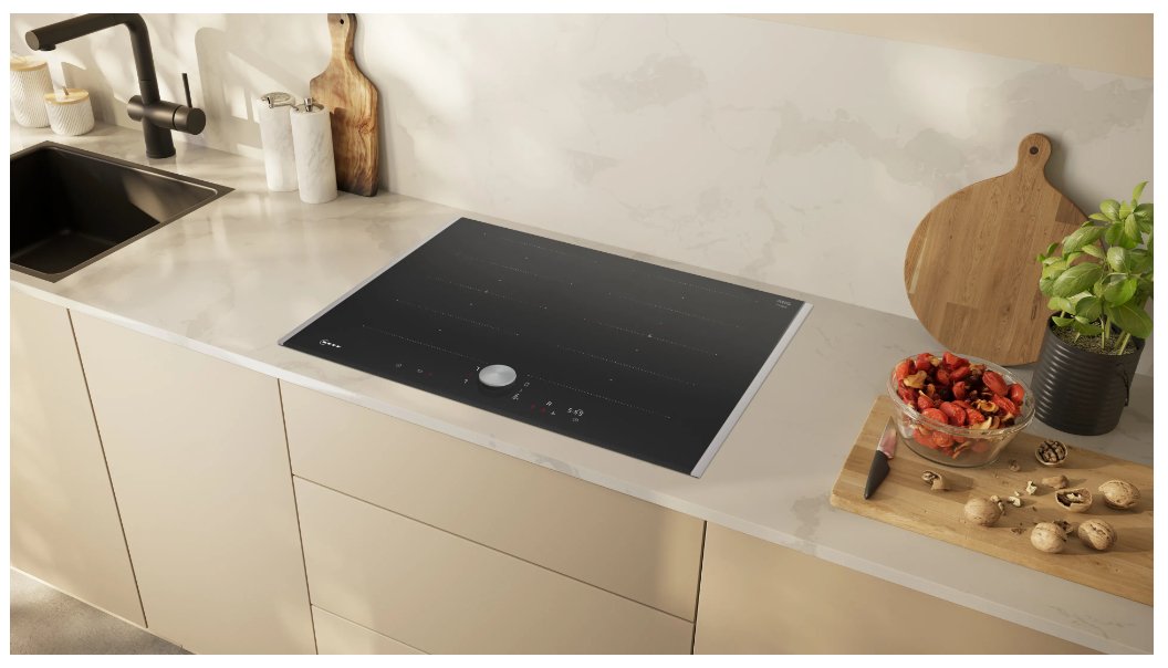 Neff T67ttx4l0 N 90, Placa De Cocina Independiente Negra/Acero Inoxidable, 70 Cm T67ttx4l0