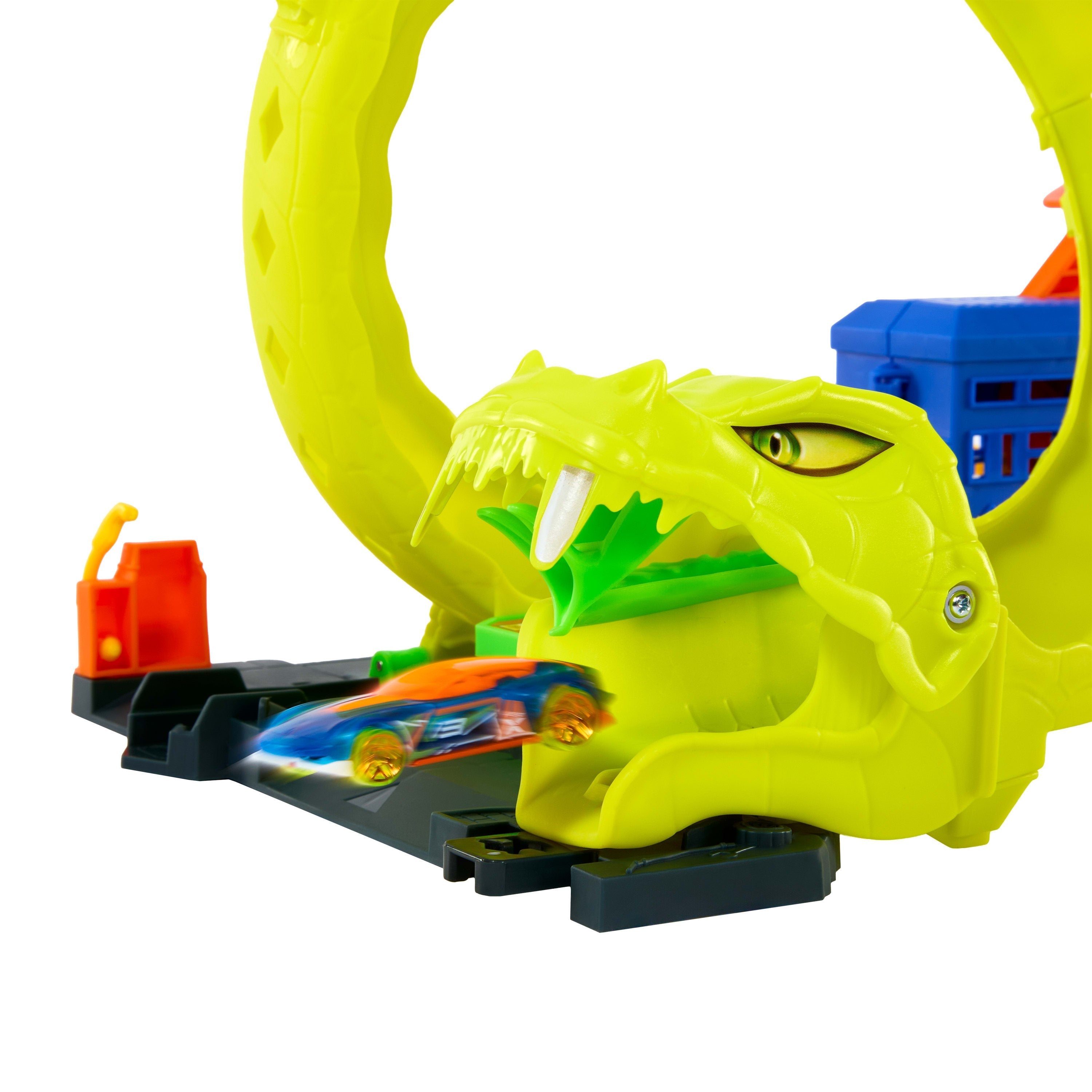 Juego De Ataque De Espiral De Serpientes De Ruedas Calientes Con El Auto De Juguete, Pista De Carreras, Jbm63