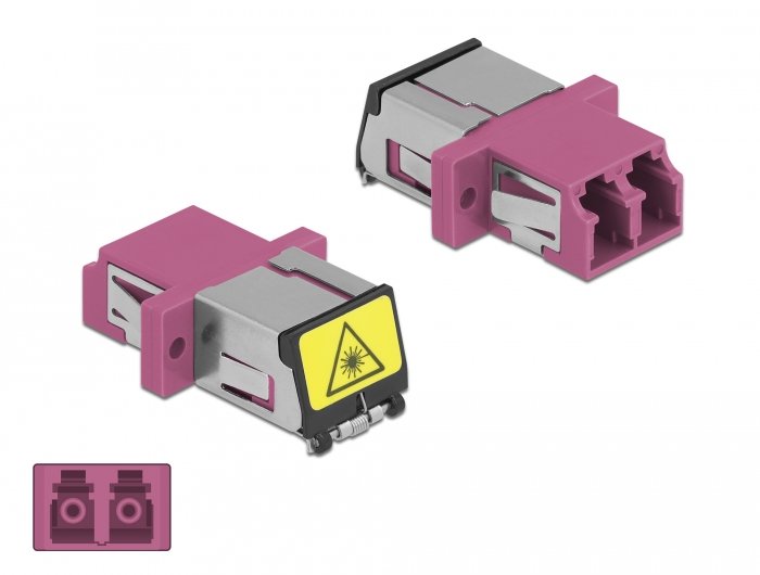 Lwl Kupplung Mit Laserschutzklappe Lc Duplex Buchse Zu Lc Duplex Buchse Multimode Violett