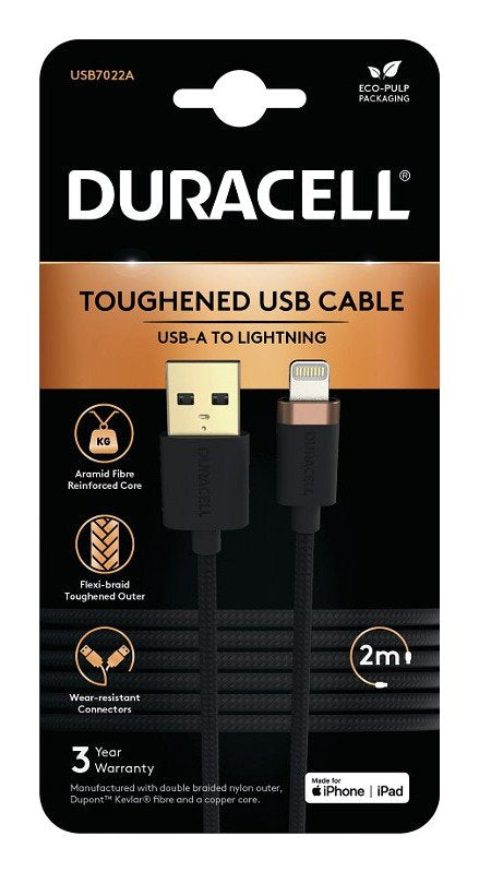 EAN 5056304399970 - Duracell USB7022A cable de conector Lightning 2 m Negro imagen 1