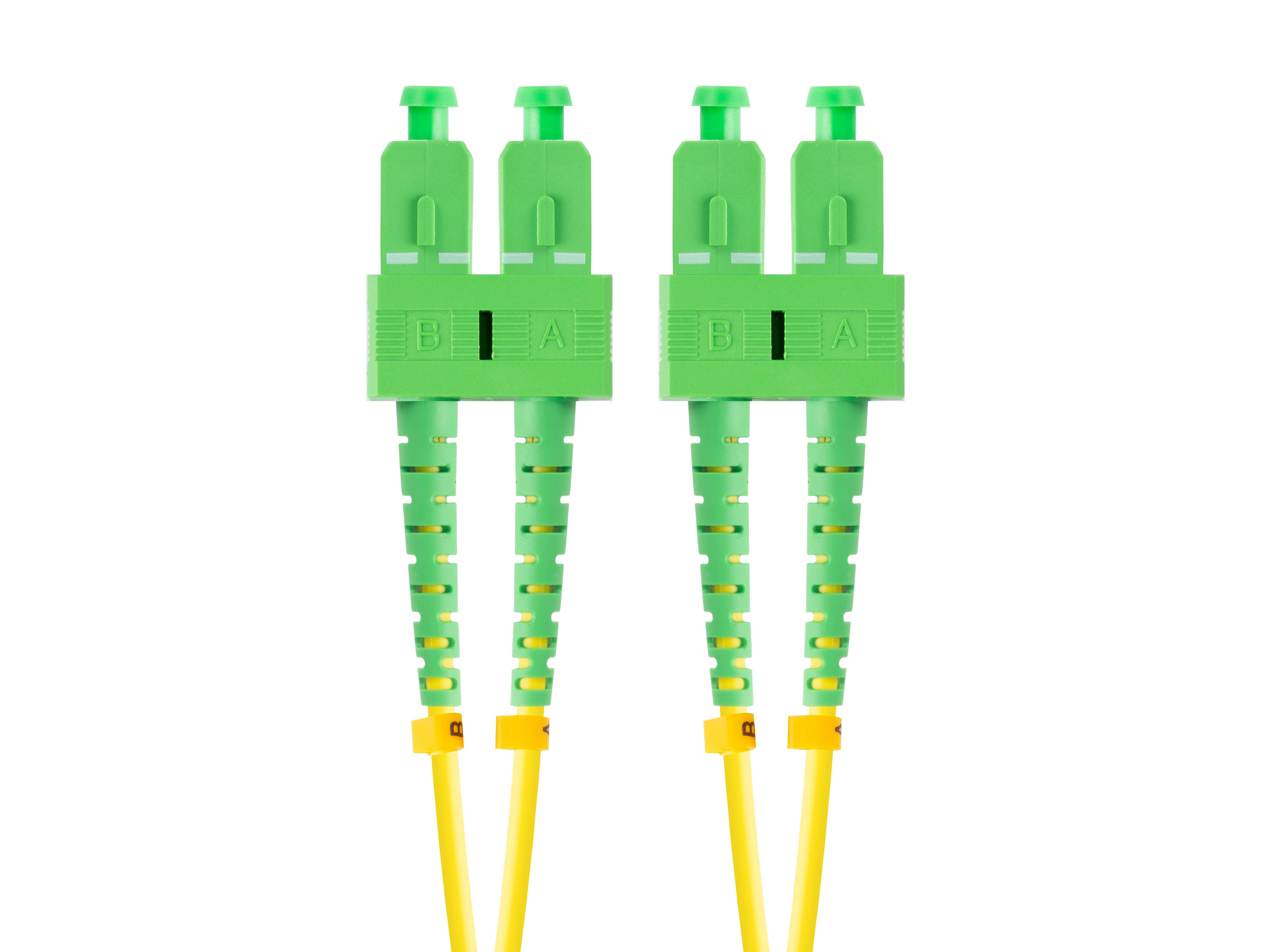 Cable Fibra Óptica 15m Lanberg Mono Sc/Apc-Sc/Apc Duplex G657a1 Lszh Amarillo