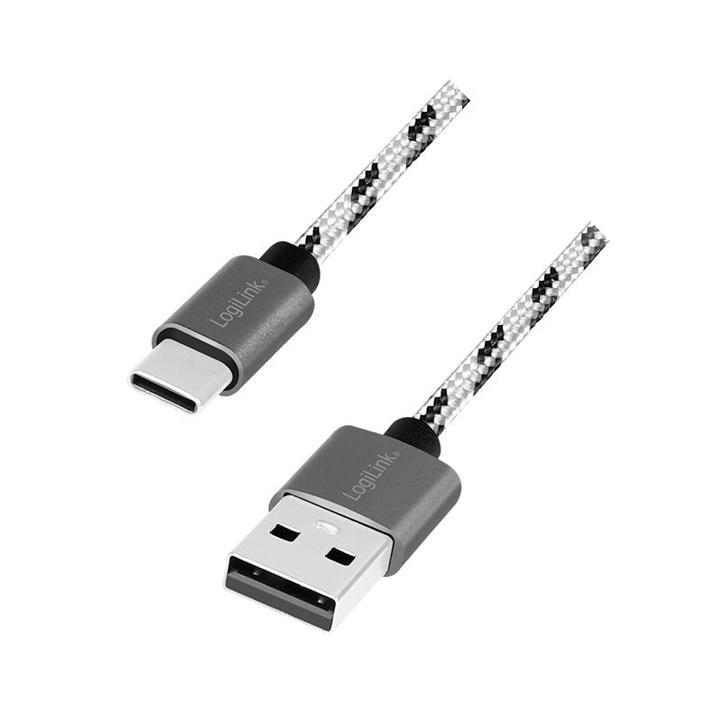 Usb 2.0 Type-C 3-Pack Cable Set, C M To A M, Alu, Nylon, Blanco Negro