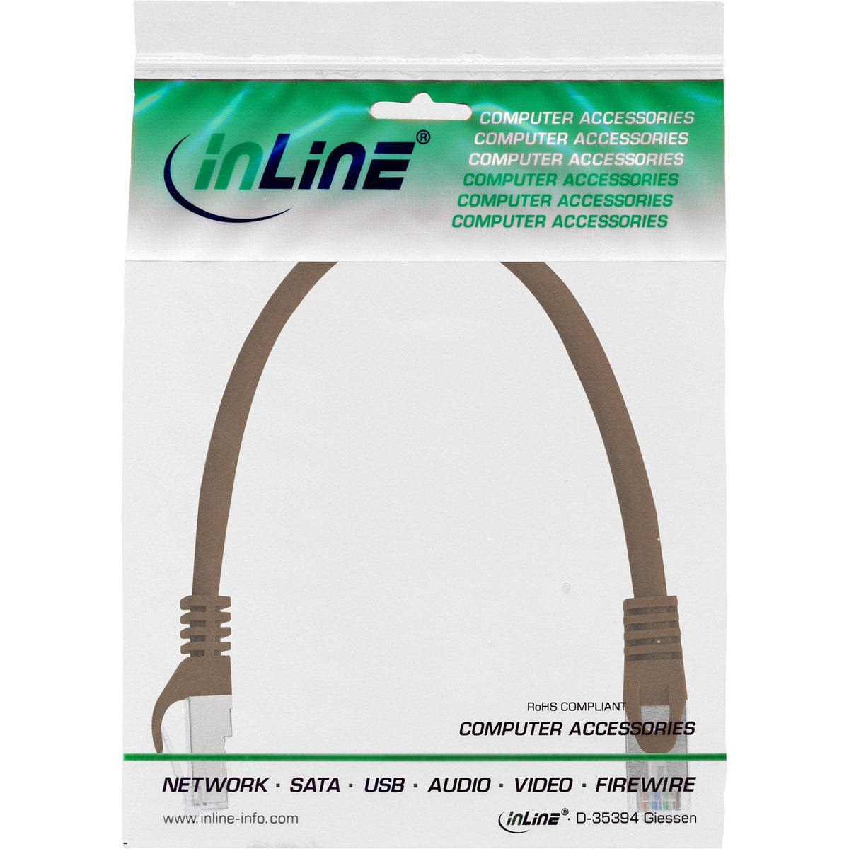 Cable De Red Inline Sf/Utp Cat.5e Marrón 0,3m