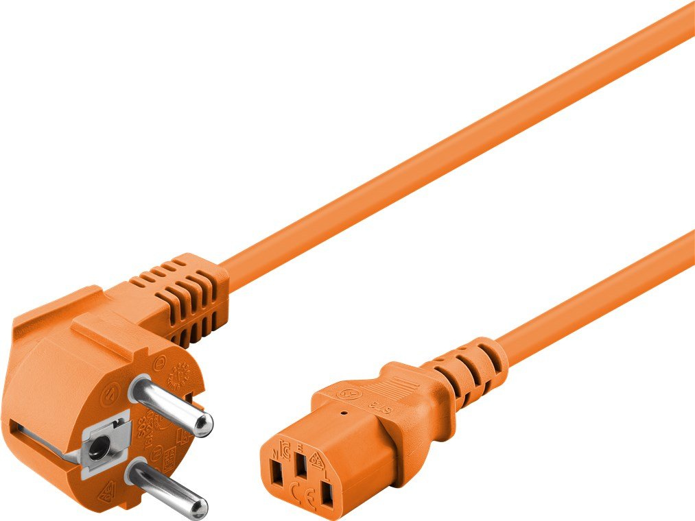Cable Alimentacion Cee-7/7 90º Schuko A C13 5m Naranja