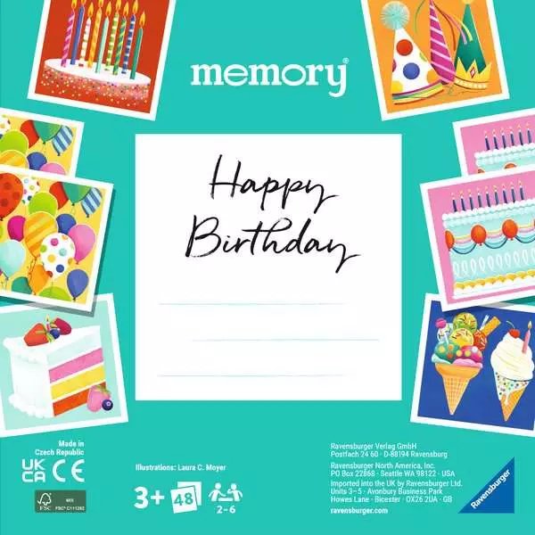 Momentos De Memoria De Ravensburger - Feliz Cumpleaños, Juego De Memoria 22399