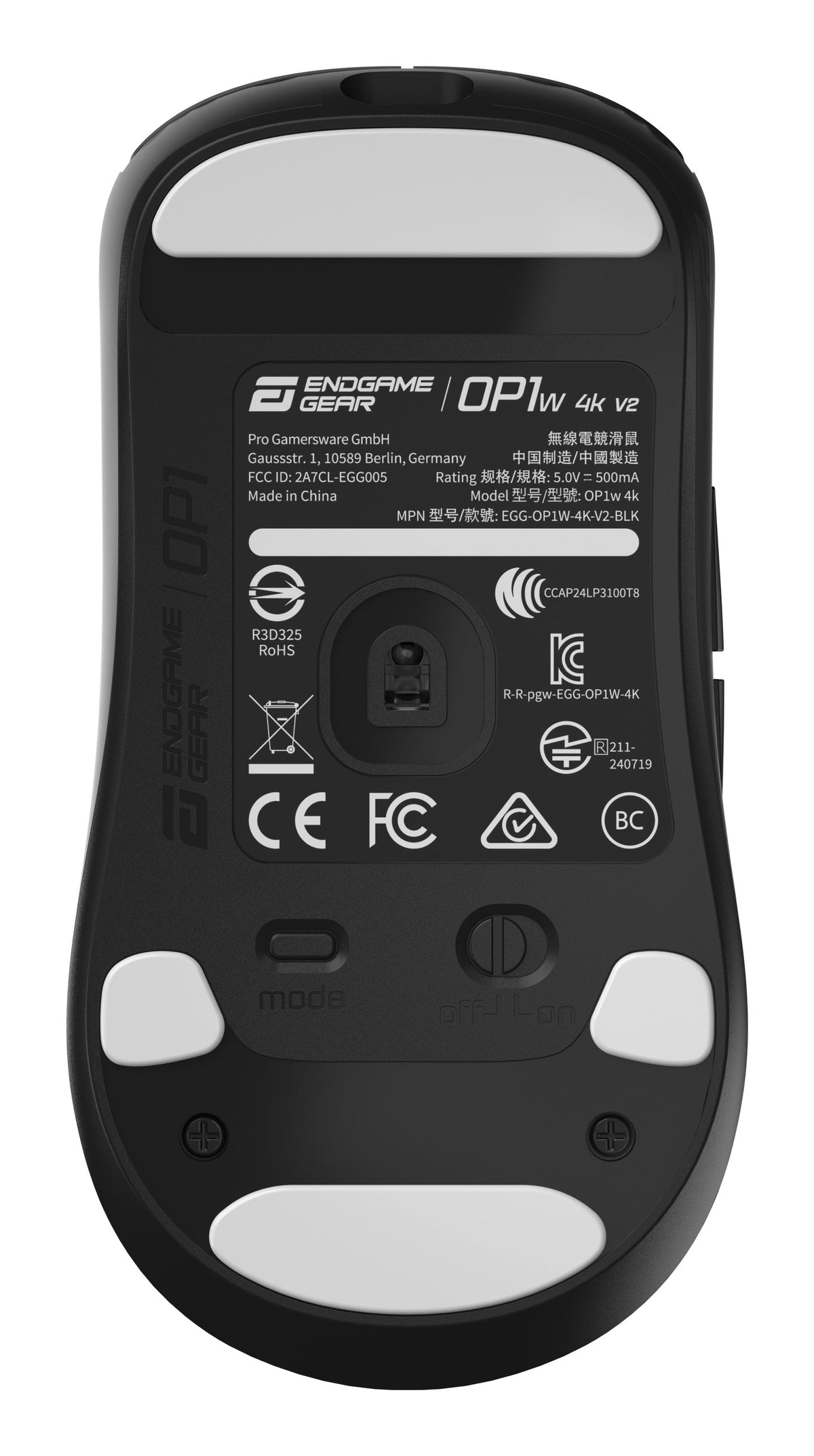 Endgame Gear Op1w 4k V2 Wireless Gaming Ratón, 4,000hz - Negro