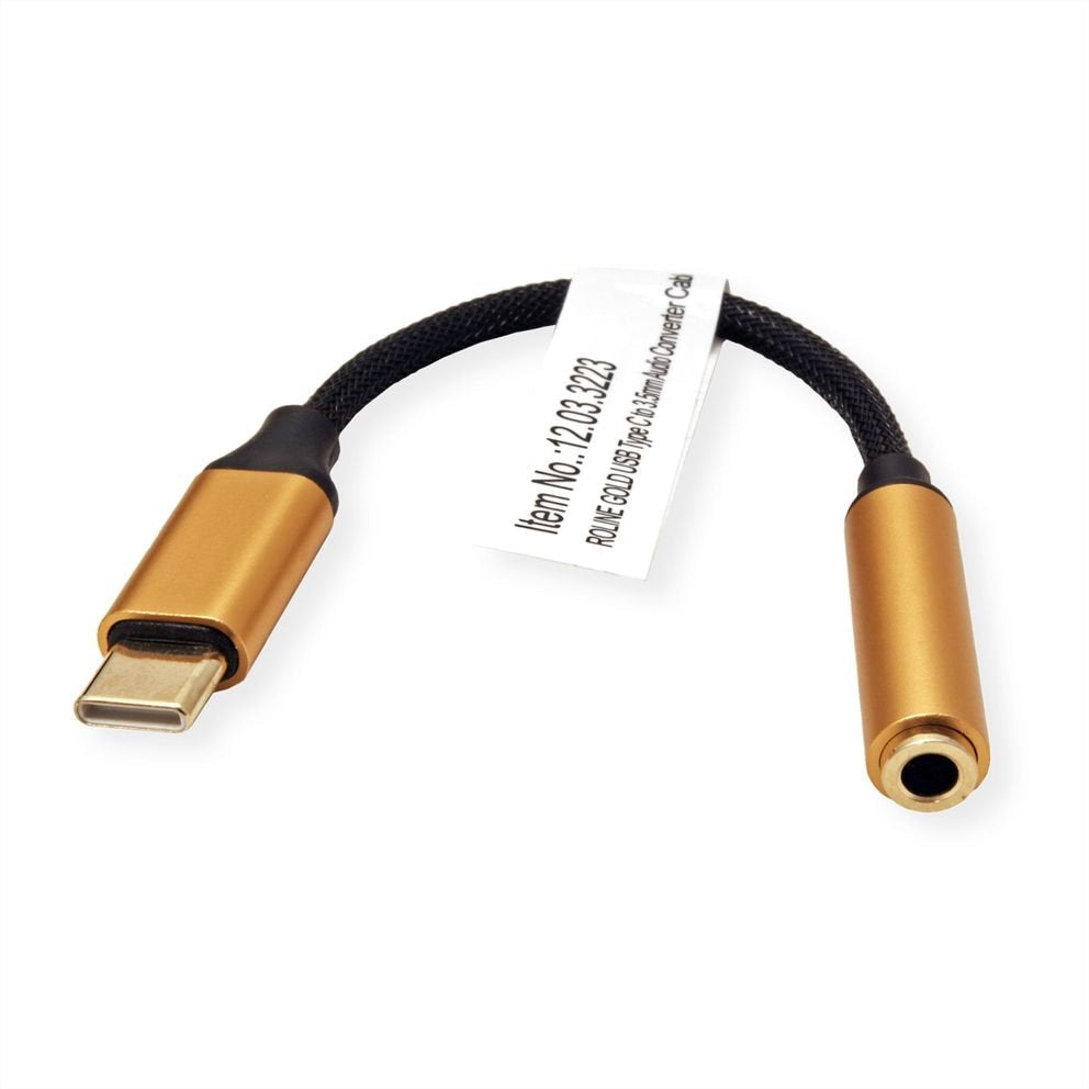 Roline Gold Adapter Usb Typ C - 3,5mm Audio, St Bu, 0,13 M