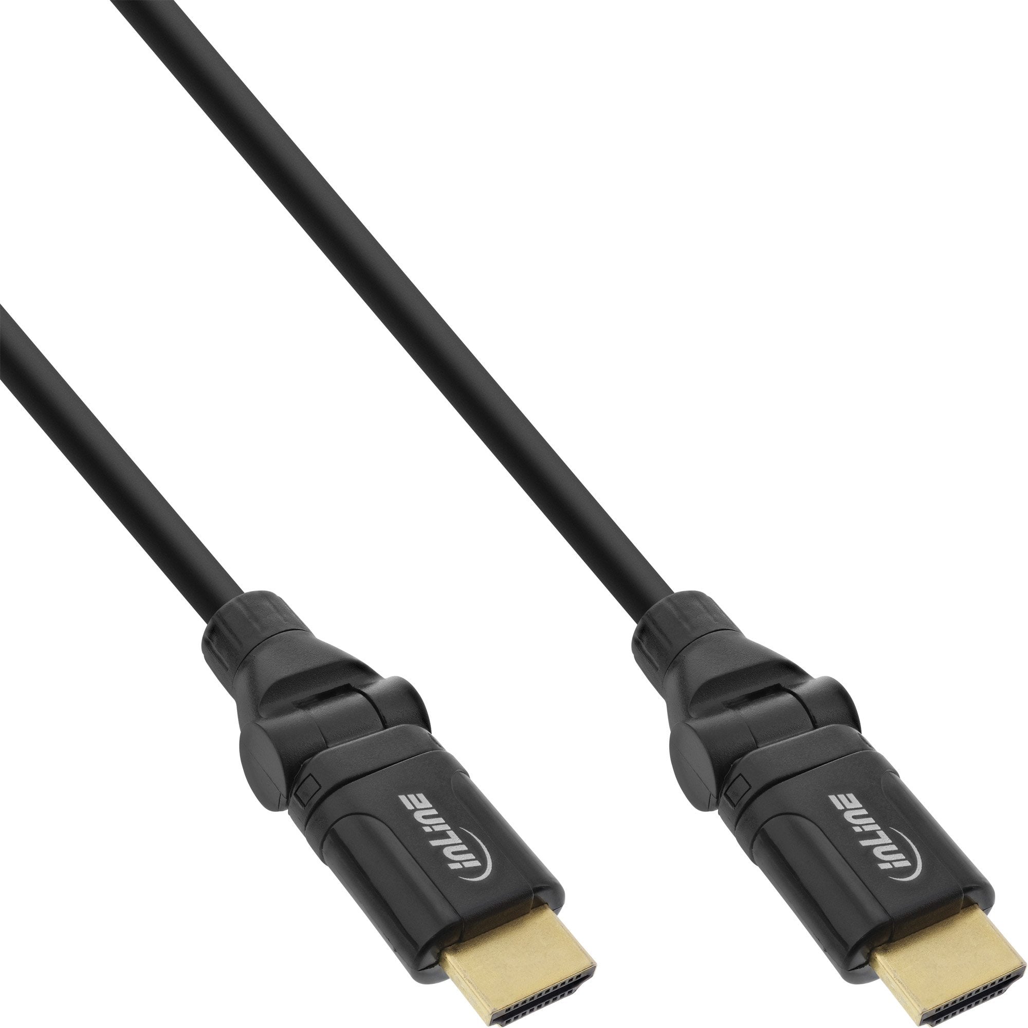 Cable Conector Inline Hdmi Angular 180° Ethernet 2 M Negro