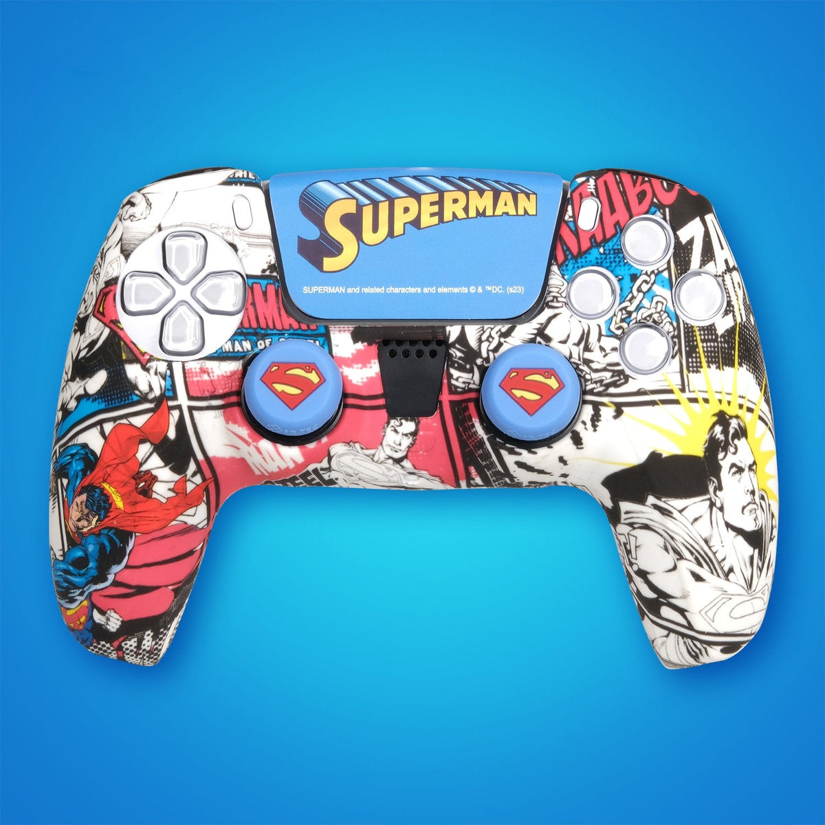 Fr-Tec Ps5 Custom Kit Superman, Silicone Skin + Grips + Touchpad Sticker