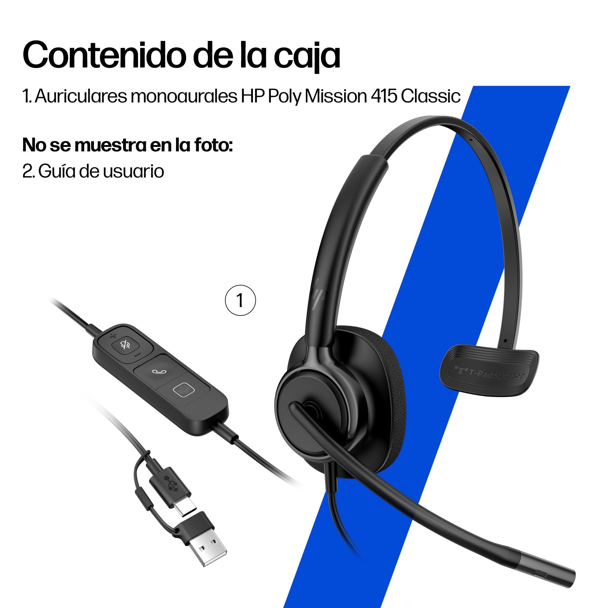 EAN 0199251820274 - HP Poly POLY MISSION 415 USB HS CL WW Alámbrico Diadema Oficina/Centro de llamadas Negro imagen 9