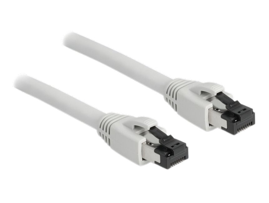 Cable De Red Delock Rj45 Cat.8.1 S/Ftp 0,5 M Bis 40 Gbps Gris