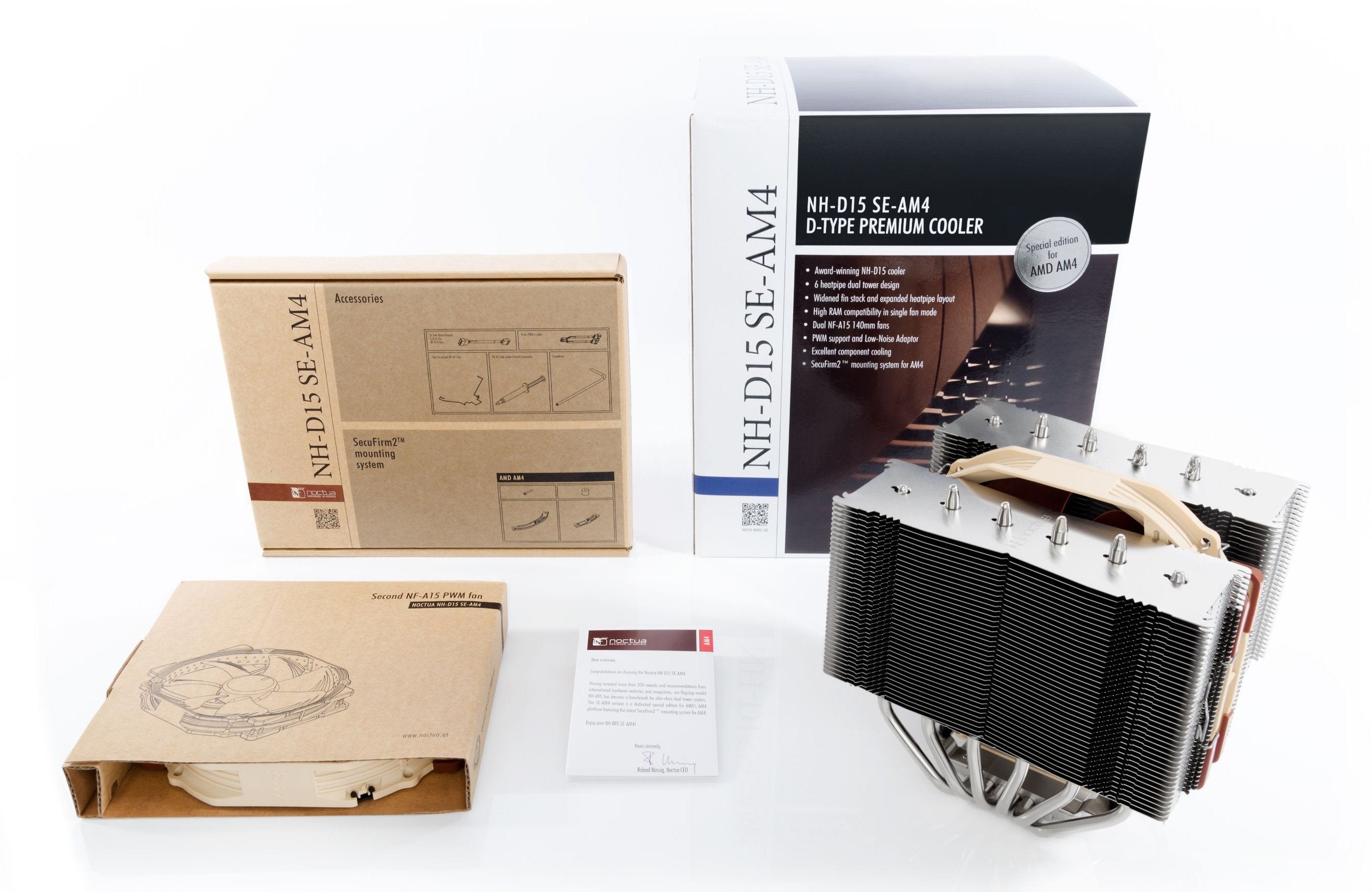 EAN 9010018000061 - Noctua NH-D15 SE-AM4 sistema de refrigeración para ordenador Procesador Enfriador Beige, Marrón, Acero in imagen 4