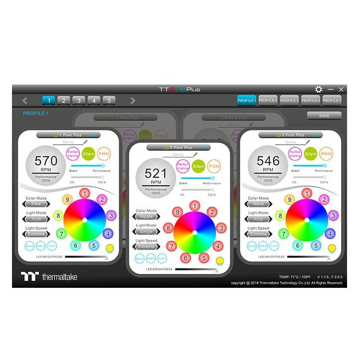 Thermaltake Pack De 3 Pure Plus Rgb 14 Radiator Fan Tt Premium Edition